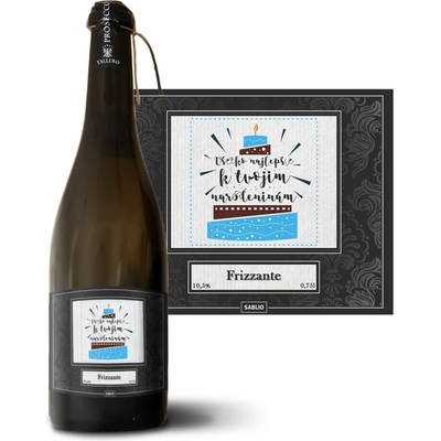 Sablio Všetko najlepšie k tvojim narodeninám Prosecco biele suché šumivé víno 10,5 % 0,75 l (holá fľaša)