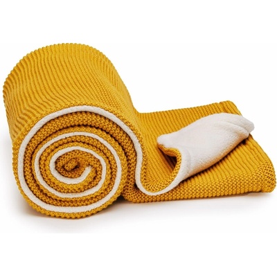 T TOMI Pletená deka WARM Mustard waves
