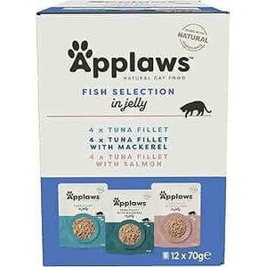 Applaws Fish Selection in Jelly - Комбинирани паучове за котка с Риба в в желе 12x70gr
