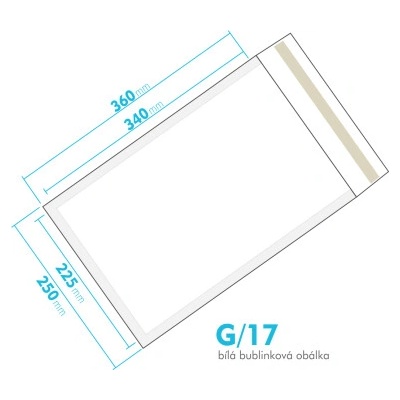 Bílá bublinková obálka G/17 vnitřní rozměr 225x340 mm