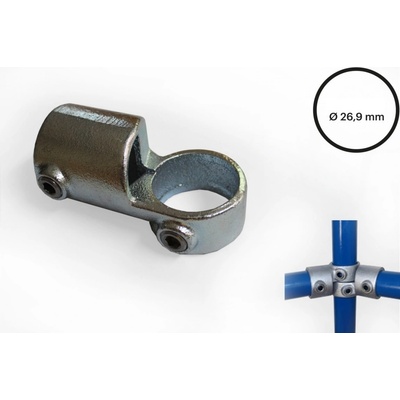 Konstrukční fitinka, spojka ocelových trubek pr. 26,9 mm – úhlový spoj 148-A27