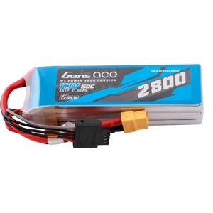 Gens ace tattu Батерия 3 клетки Gens ace G-Tech Soaring 2800mAh 11.1V 60C 3S1P LiPo Battery Pack with XT60 Plug GEA283S60X6GT (GEA283S60X6GT)