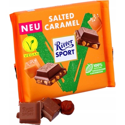 Ritter Sport Vegan čokoláda so slaným karamelom (100g)