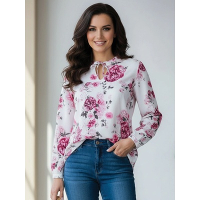 Elegantní dámská halenka VS-DB 1867 květinová – Zboží Mobilmania