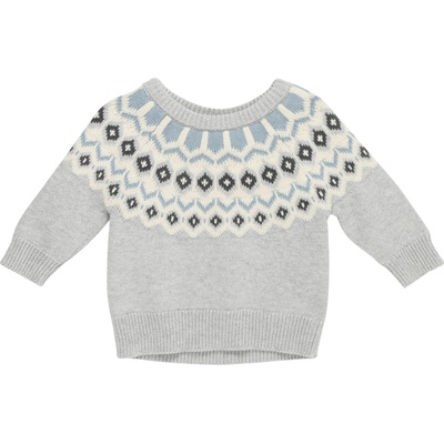 GAP Пуловер 'fairisle' сиво, размер 86-92