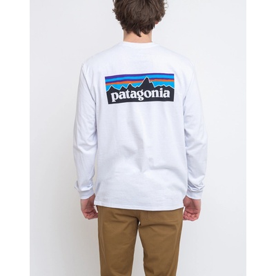Patagonia M's L/S P-6 Logo Responsibili-Tee white
