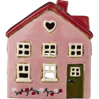 Ib Laursen Keramický svícen Ebeltoft Strawberry vine, růžová barva, modrá barva, zelená barva, keramika – Hledejceny.cz