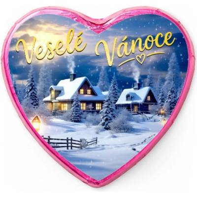 CHOCO POLA Srdce Veselé Vánoce zimní krajina 25 g