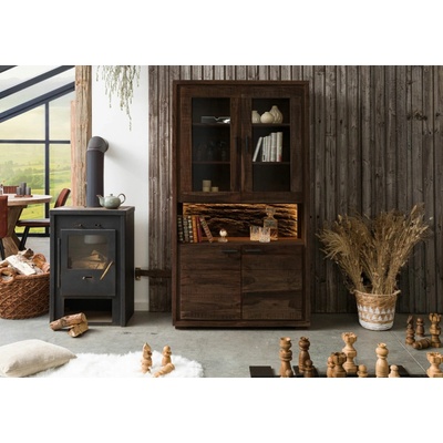 Bighome Bark akácie 98x40x180 tmavě hnědá lakovaná