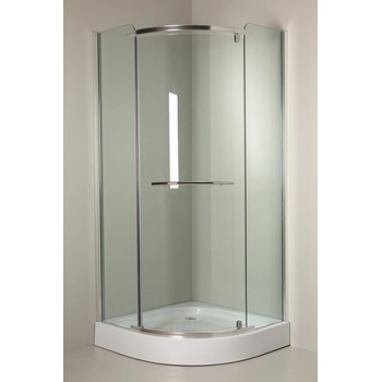 Sprchovací kút 1-krídlový polkruhový 90x90x180 profil chrom,sklo transparent