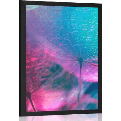 Plakát pampeliška v pastelových barvách - 20x30 black