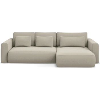 makamii Бежов кадифен разтегателен ъглов диван с място за съхранение (десен ъгъл) Kapua - Makamii (KAPUA_RCF_M_3_P1_C6)