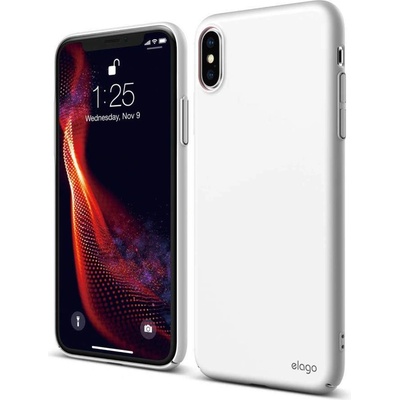 elago Slim Fit Case - качествен поликарбонатов кейс за iPhone XS Max (бял)