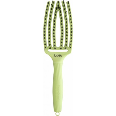 OLIVIA GARDEN Finger Brush Green Pistachio kartáč na vlasy masážní 6-řadý střední – Zboží Dáma