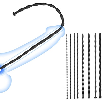 SuperLove Ultra-Soft Silicone Penis Dilator Training Set Black 8 pcs
