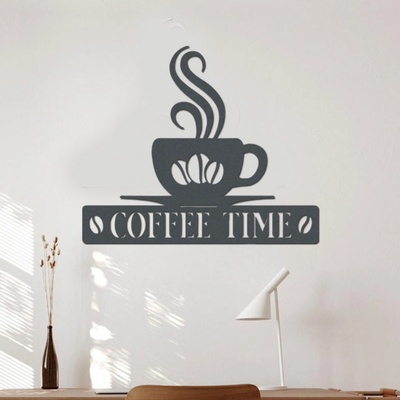 dřevo života Dřevěná dekorace COFFEE Rozměry (cm): 60x52, Zvolte barvu dekoru: Antracitová