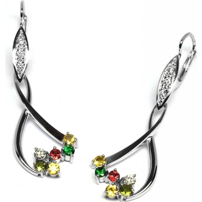 Klenoty Budín náušnice s diamanty a drahými kameny J-28690-17