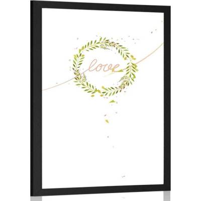 Plakát s minimalistickým nápisem Love - 40x60 silver