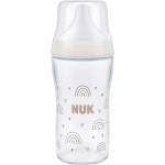 Nuk Стъклено шише със силиконов биберон NUK Perfect Match - TC, 230 ml, размер M, 3 м+, Дъга (10212056) - ozone