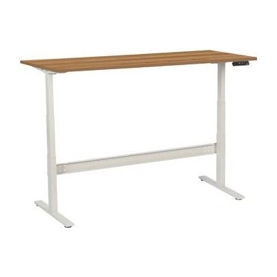 Manutan Výškově nastavitelný kancelářský stůl Manutan, 180 x 80 x 62,5 - 127,5 cm, rovné provedení, ABS 2 mm, ořech 53702