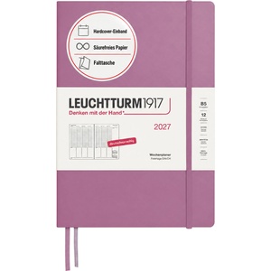 Leuchtturm1917 weekly planner 2027 Composition (B5) - 254 x 178 mm - January-December (12 months) - weekly overview with hourly grid 7: 00-22: 00 per column - 80 g/m2 paper - 400142 (400142)