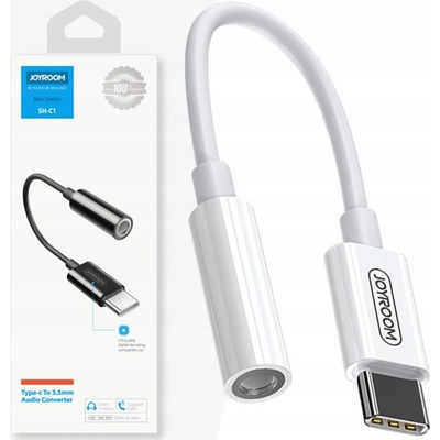 Joyroom adaptér 3.5 mm jack / USB-C biely SH-C1
