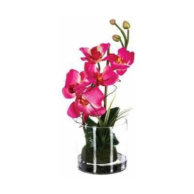 Umělá orchidej Atmosphera růžová ve skleněné váze moderní dekorace do obývacího pokoje