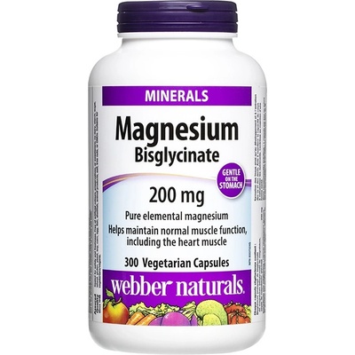 Webber Naturals Magnesium Bisglycinate, 200 mg, 300 капсули, Webber Naturals (5289 WN)