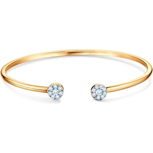 SAVICKI Гривна Bangle, бяло и жълто злато 585, бял диамант 0.06К, 2.5mm