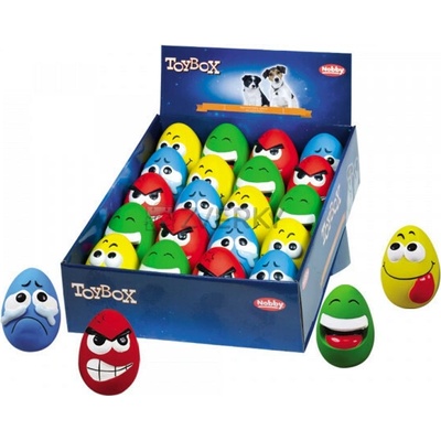 Nobby latexová pískajúca emotion eggs 11 cm 20 ks