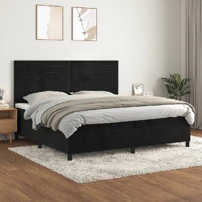 Petrashop 3143105 boxspring postel s matrací černá samet