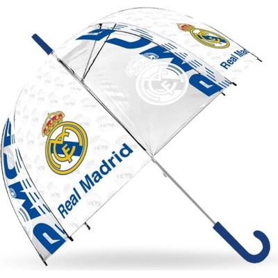 CurePink: manuální dětský deštník Real Madrid: Logo a nápisy