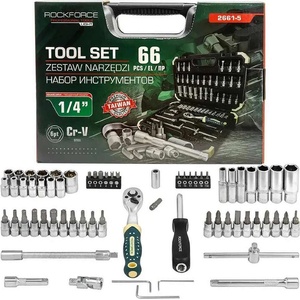 ROCKFORCE Гедоре 66 части, 1/4", RockForce RF-2661-5 (RF-2661-5)