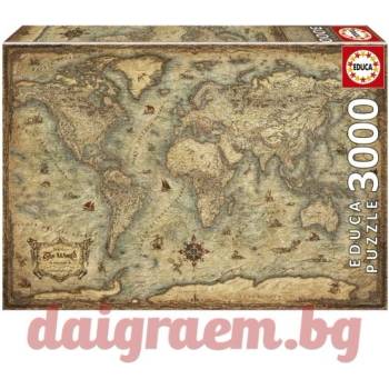 Image 1 of Educa Пъзел educa 19567 - 3000 части - Карта на Света (edu19567)