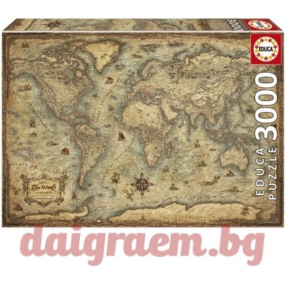 Educa Пъзел educa 19567 - 3000 части - Карта на Света (edu19567)