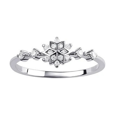 SILVEGO Strieborný prsteň vločka Elsa s Brilliance Zirconia DCC08017RW