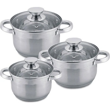 HausRoland Комплект тенжери haus roland, hr-131-2 , 3 броя, с капак, ф18, 20, 22см, инокс, мат (1318010007)
