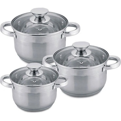 HausRoland Комплект тенжери haus roland, hr-131-2 , 3 броя, с капак, ф18, 20, 22см, инокс, мат (1318010007)