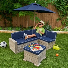 Kidkraft Detská luxusná záhradná súprava so slnečníkom Blue