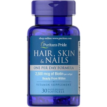 Image 1 of Puritan's Pride Hair, Skin & Nails One Per Day Formula [30 Гел капсули]
