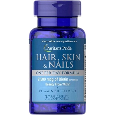 Puritan's Pride Hair, Skin & Nails One Per Day Formula [30 Гел капсули]