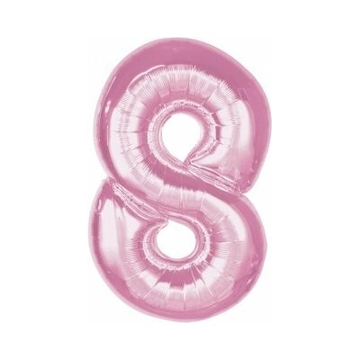 GoDan Číslice "8" růžová 92cm fóliový balónek