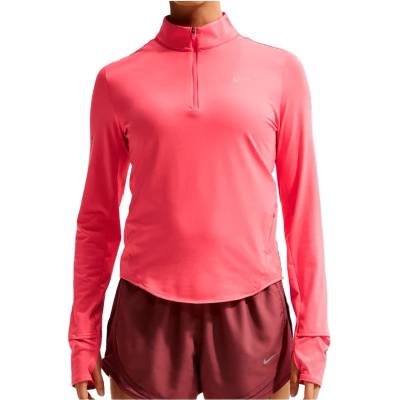 Nike Дамска тениска Nike Women's Swift Dri-Fit UV 1/2-Zip Running Top Running shirt - Sea Coral / Reflective Silver (916-4765-0614)
