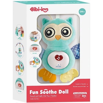 Музикална бебешка играчка за количка, столче и кошара Raya Toys Бухалче с гризалки