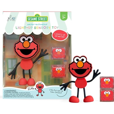 GLO PALS Forma do kúpeľa Sezamová ELMO s kockami svietiacimi vo vode