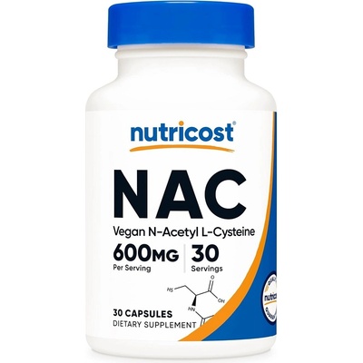 Nutricost N-Acetyl L-Cysteine (NAC) 600 mg, 30 Capsules