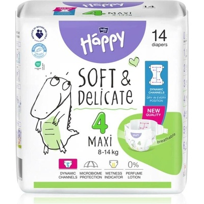 Bella Baby Happy Soft&Delicate s kanálky Maxi 8-14 kg 14 ks