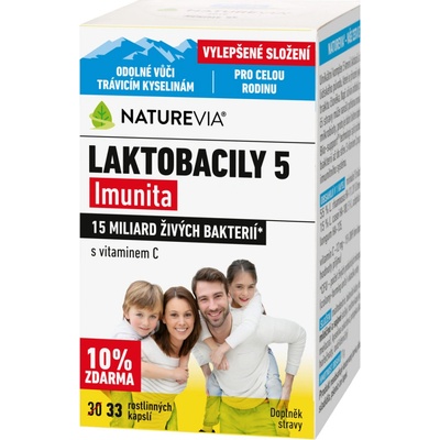 Swiss NatureVia Laktobacily 5 Imunita 33 kapslí