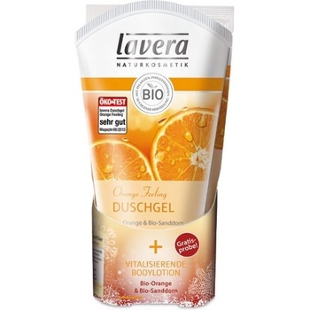 Lavera sprchový a koupelový gel Bio pomeranč Bio rakytník 150 ml + tělové mléko 25 ml dárková sada