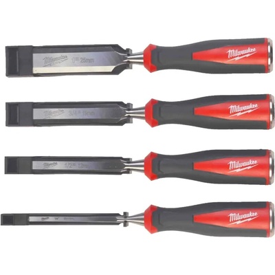 Milwaukee 4932479897 Plochá dláta 6 ÷ 25 mm, dvousložková rukojeť (Sada 4 díly)